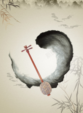 中国风传统乐器背景素材背景