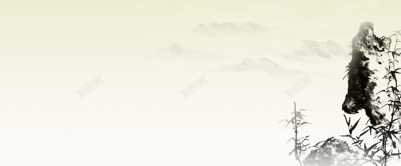 山顶中国风淡黄色背景海报背景