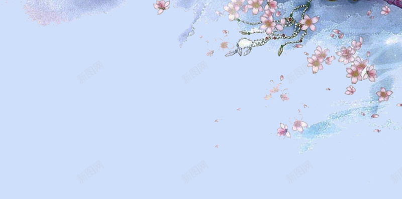 古风梅花乐器H5背景jpg设计背景_88icon https://88icon.com 蓝色 乐器 古风 梅花 文艺 H5背景 简约 云雾