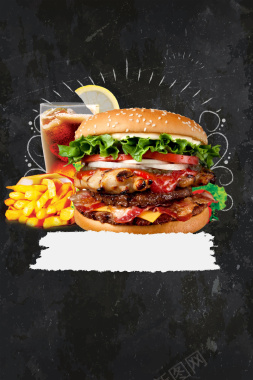 汉堡店促销套餐特惠餐饮海报背景