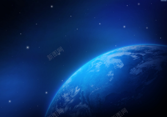 宇宙地球蓝色海报背景