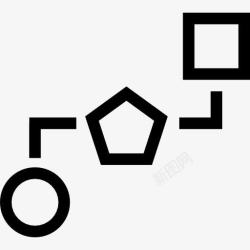 块的方案方案三块几何形线条连接的图标高清图片