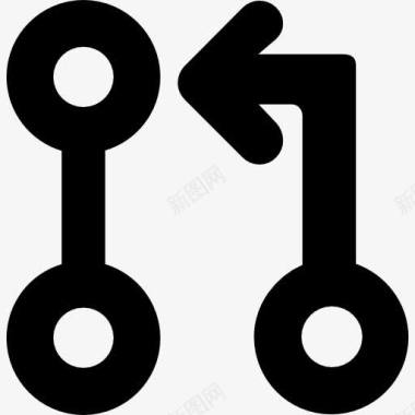 接口PNG连接的圆线条和箭头图标图标