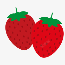 红色的卡通草莓效果图素材