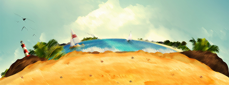卡通环球海洋背景banner背景