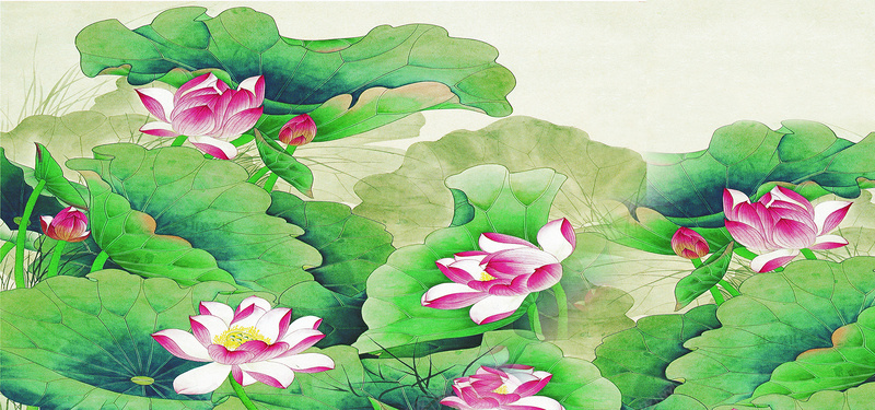 荷叶荷花手绘风格海报背景psd设计背景_88icon https://88icon.com 化妆品banner 化妆品主图 化妆品海报 化妆品素材 化妆品 化妆品背景 化妆品秒杀 祛痘化妆品