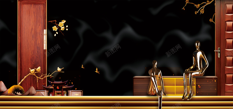 新中式商业地产商铺黑金大气bannerpsd设计背景_88icon https://88icon.com 房地产中国风 新中式地产 创意展板 房地产 新中式 商业地产商铺 黑金大气展板 商业地产 盛大开盘