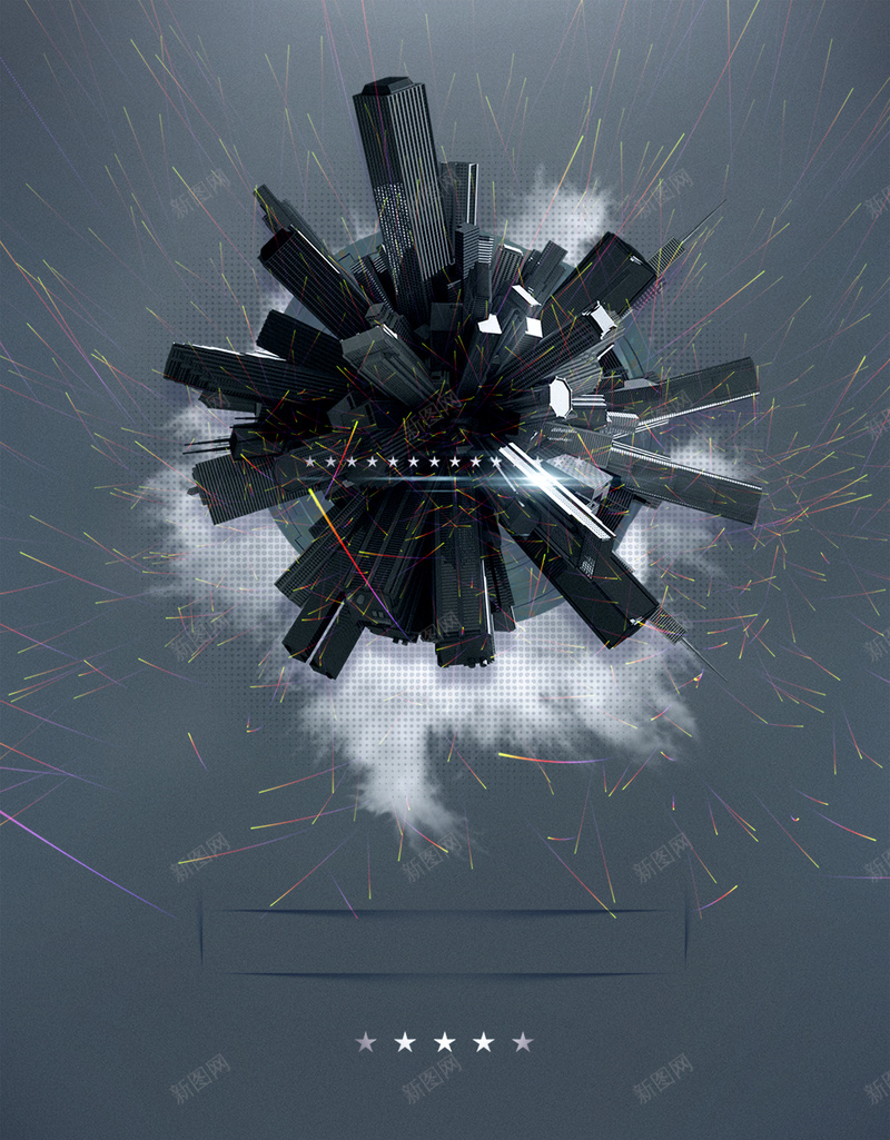 万剑楼psd设计背景_88icon https://88icon.com 云雾 大气 彩雨 星星 楼房 怒狂