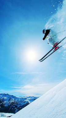 滑雪的人H5素材背景背景