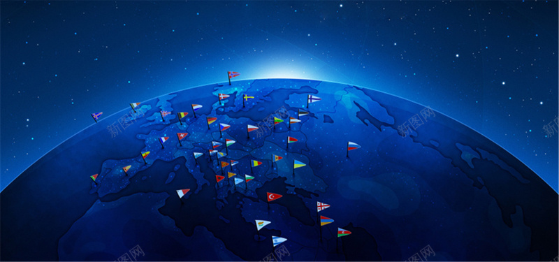 大气星球国旗图背景