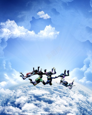 蓝天白云大气挑战背景背景