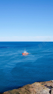 蓝色大海沙滩手机端H5背景背景