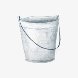 灰色手绘的水桶素材素材