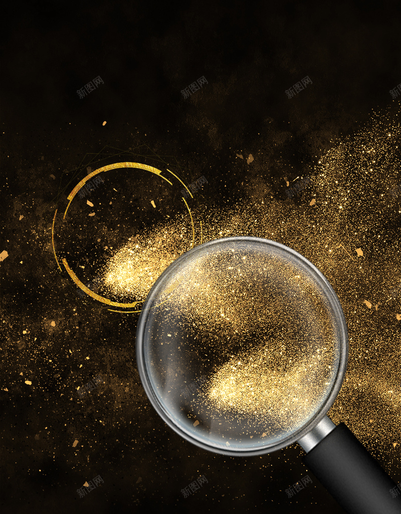 黑金放大镜招聘H5背景素材psd设计背景_88icon https://88icon.com 放大镜 招聘 商务 企业 金粉 黑金 光 PSD分层 H5背景素材