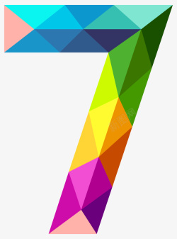 彩色几何拼贴数字7素材