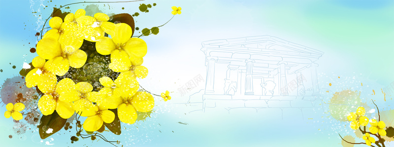 黄色花朵背景psd设计背景_88icon https://88icon.com 淘宝banner 淘宝海报 唯美 水墨 黄色 海报 创意 简约 淘宝海报素材下载 简约创意背景 海报banner 其他