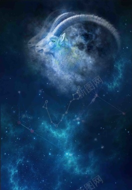 星空梦幻星座之白羊座海报背景模板背景