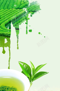 绿色清新茶叶广告海报背景背景