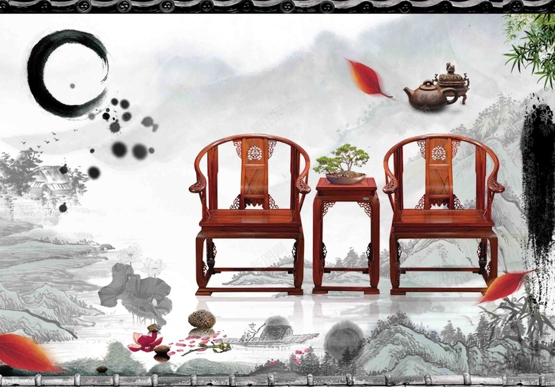 中国风中式家具风格海报背景模板psd设计背景_88icon https://88icon.com 中式家具 中国风 海报 背景 风格 活动 家具 简约 创意 水墨画