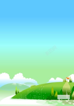 春季绿色卡通背景素材免费下载背景图片 春季绿色卡通背景素材免费下载背景