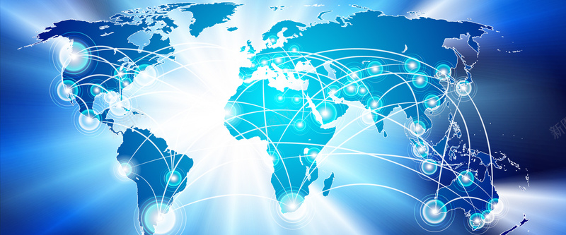 商务信息科技与世界地图banner背景背景