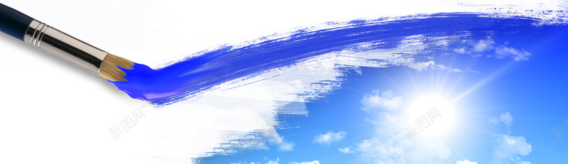 手绘卡通蓝天白云创意设计背景大图背景