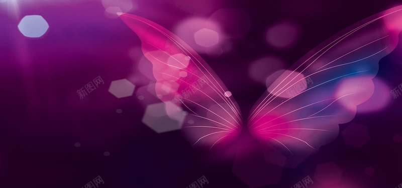 梦幻紫色翅膀背景背景