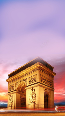 凯旋门风景巴黎凯旋门背景高清图片