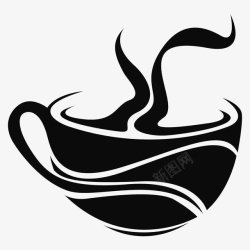 黑色线条咖啡图标设计矢量图素材