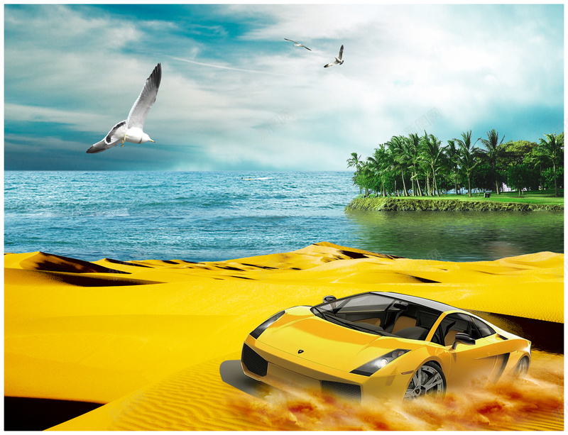 大气沙滩赛车黄色背景素材psd设计背景_88icon https://88icon.com 大气 广告 汽车 沙滩 赛车 背景 蓝色 海洋 海鸥 小岛 天空