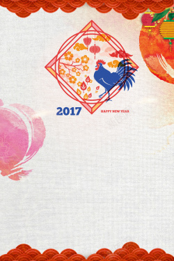 2017鸡年黑线框2017花框鸡年背景素材高清图片