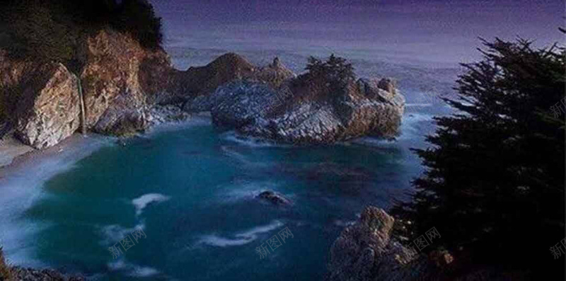 星空特效H5摄影素材jpg_88icon https://88icon.com 大海 礁石 浪花 海水 星海 紫色 蓝色 星空 摄影 摄影素材 特效 风景