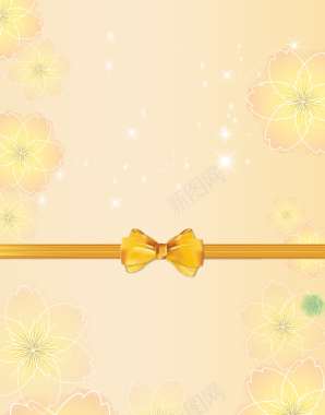 简约浅黄色花朵背景素材背景