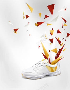 运动鞋跑鞋碎片海报背景素材背景