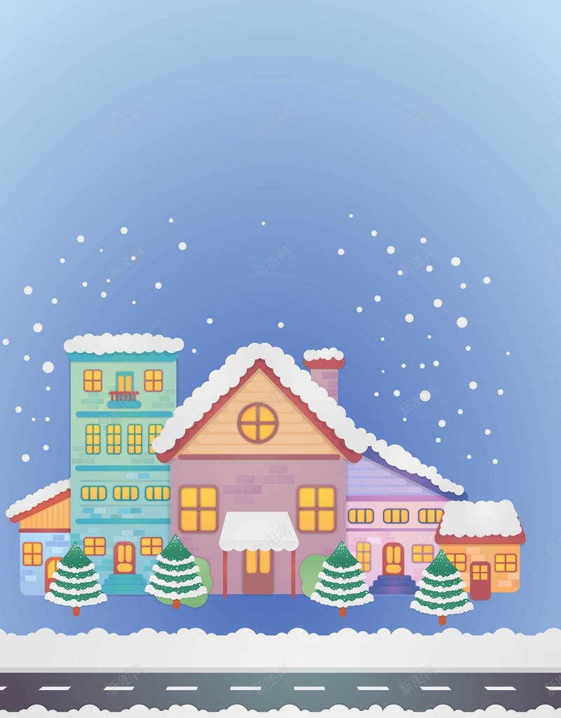 卡通雪景海报背景eps设计背景_88icon https://88icon.com 公路背景 雪景木屋 雪花背景 木屋 积雪 卡通雪景海报背景 树木 家的温暖 道路积雪 扁平雪景