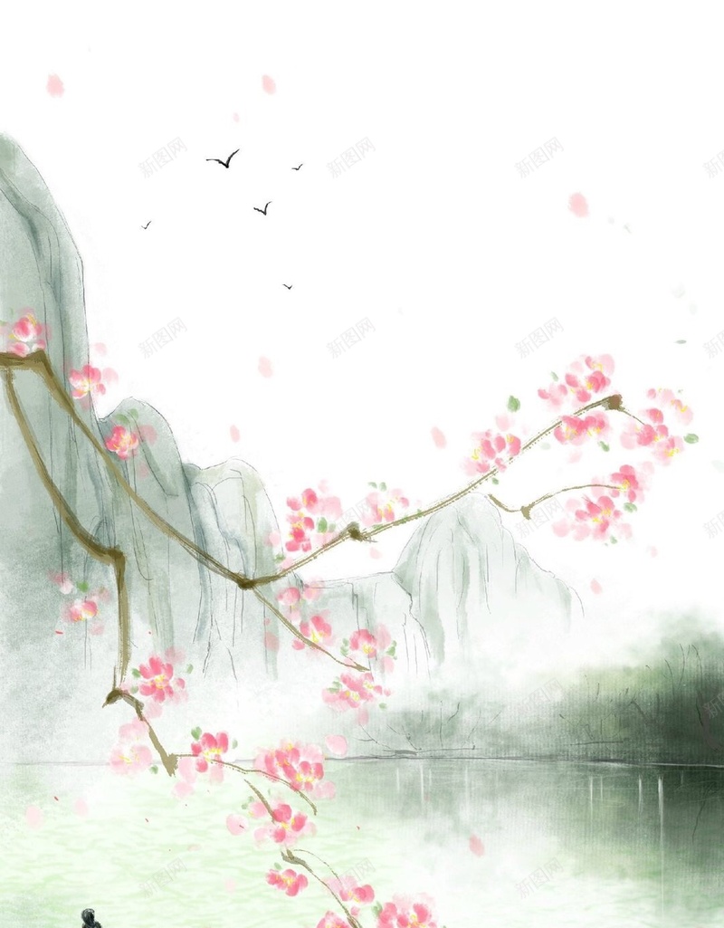 古风山水插画H5背景jpg设计背景_88icon https://88icon.com 古风 山水 手绘 插画 背景 卡通 童趣