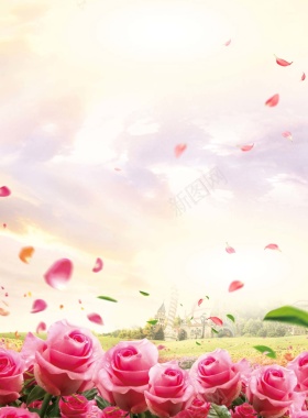 浪漫玫瑰香水沐浴露广告背景图背景