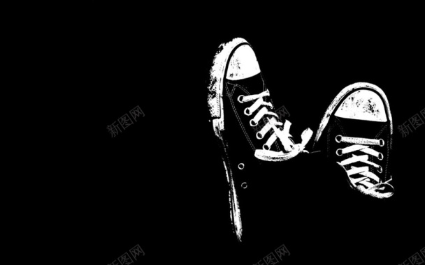 黑色线条鞋子绘画背景背景