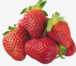 一堆草莓水果png素材