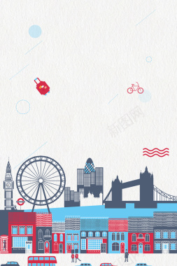 伦敦旅游海报背景背景