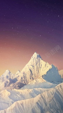 星空下的雪山H5背景背景