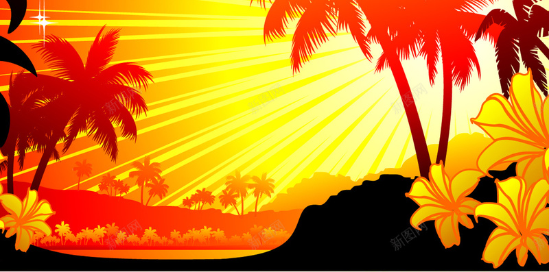 椰子树背景jpg设计背景_88icon https://88icon.com 手机背景 椰子树 几何 扁平 渐变 APP背景 H5背景 H5 h5