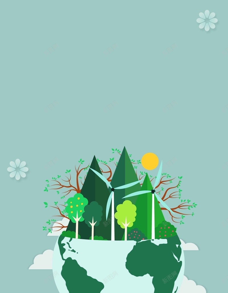 地球绿色环保卡通简约背景jpg设计背景_88icon https://88icon.com 绿色背景 卡通 地球 环保 简约 植物 矢量 灯泡 背景