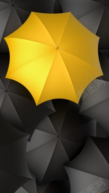 其他灰色底色三角黄伞H5背景素材背景