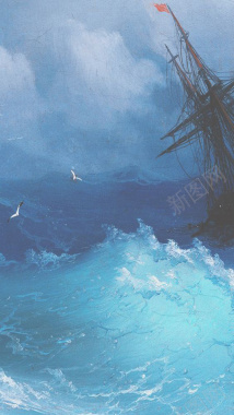 狂风暴雨下的大海H5背景素材背景
