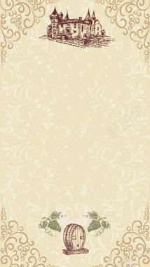 印花古典棕色花纹H5背景背景