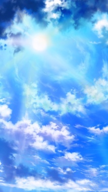 手绘梦幻蓝色天空H5背景背景