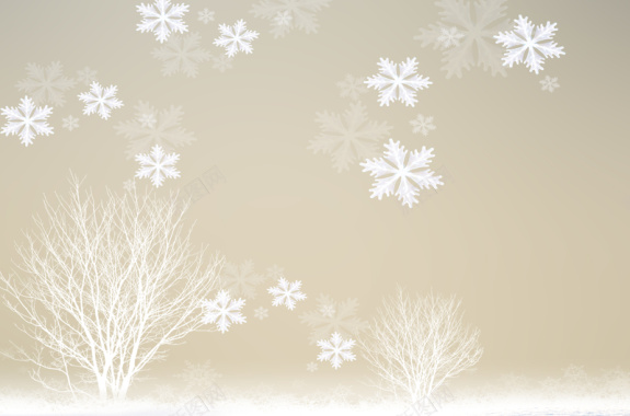 棕色质感雪花雪景海报背景模板背景