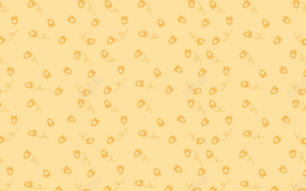 黄色小铃铛线稿背景纹理背景