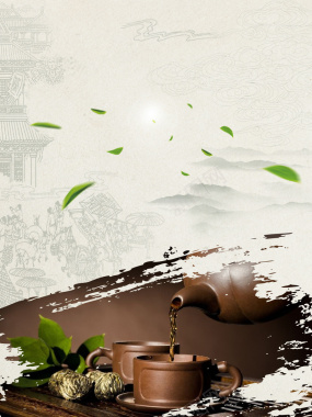 茶香茶文化海报背景素材背景